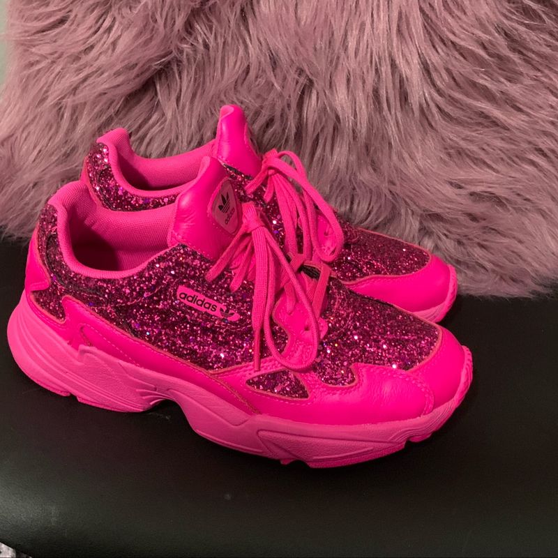 Adidas falcon glitter shock hot sale pink