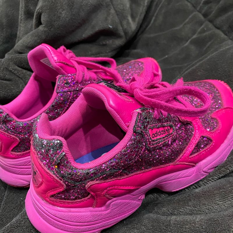 Adidas falcon glitter cheap shock pink