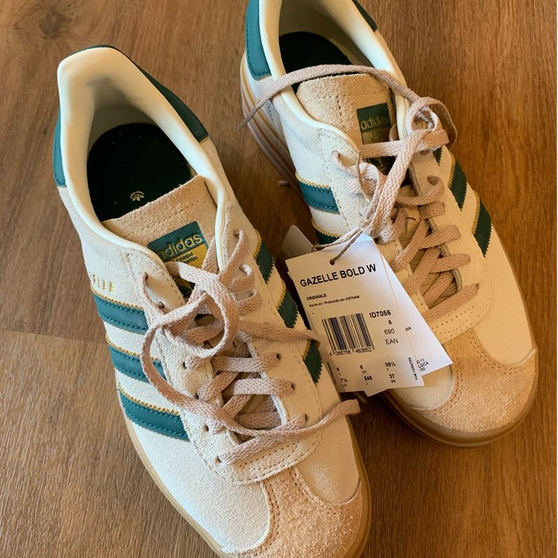 adidas gazelle silver green womens Tênis Adidas Gazelle Indoor Bege/Preto JH6194 – NewSkull main image 1