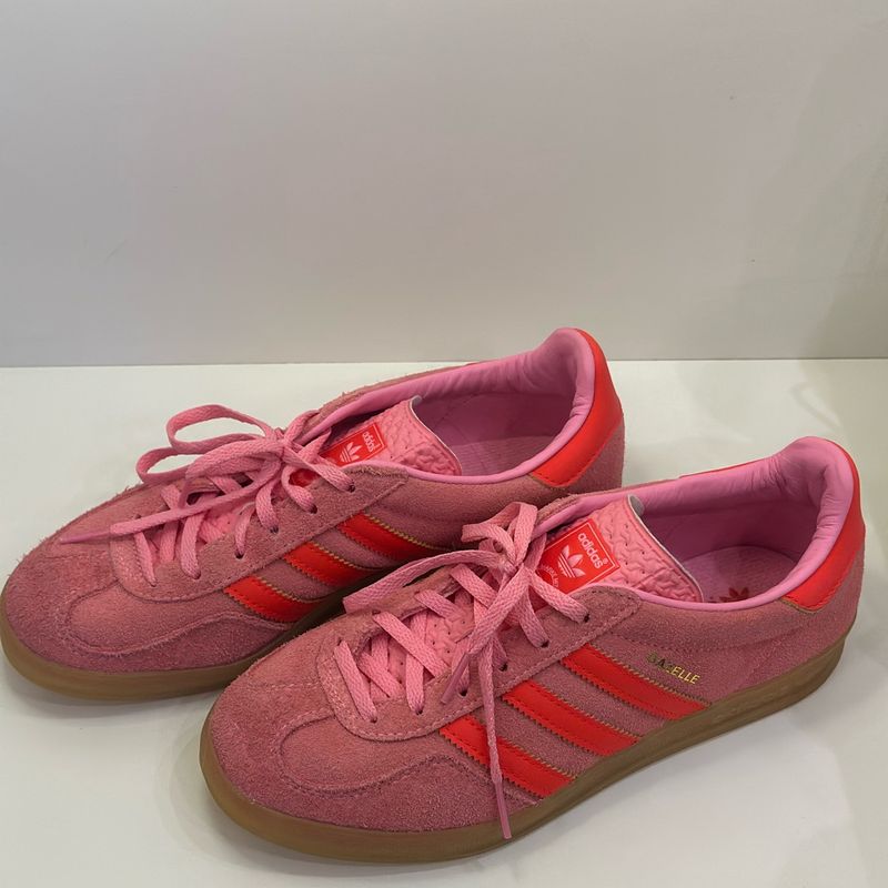 Adidas Gazelle Indoor "Beam Pink Solar Red" Rosa / Vermelho Original |  Adidas Usado 109377834 | enjoei