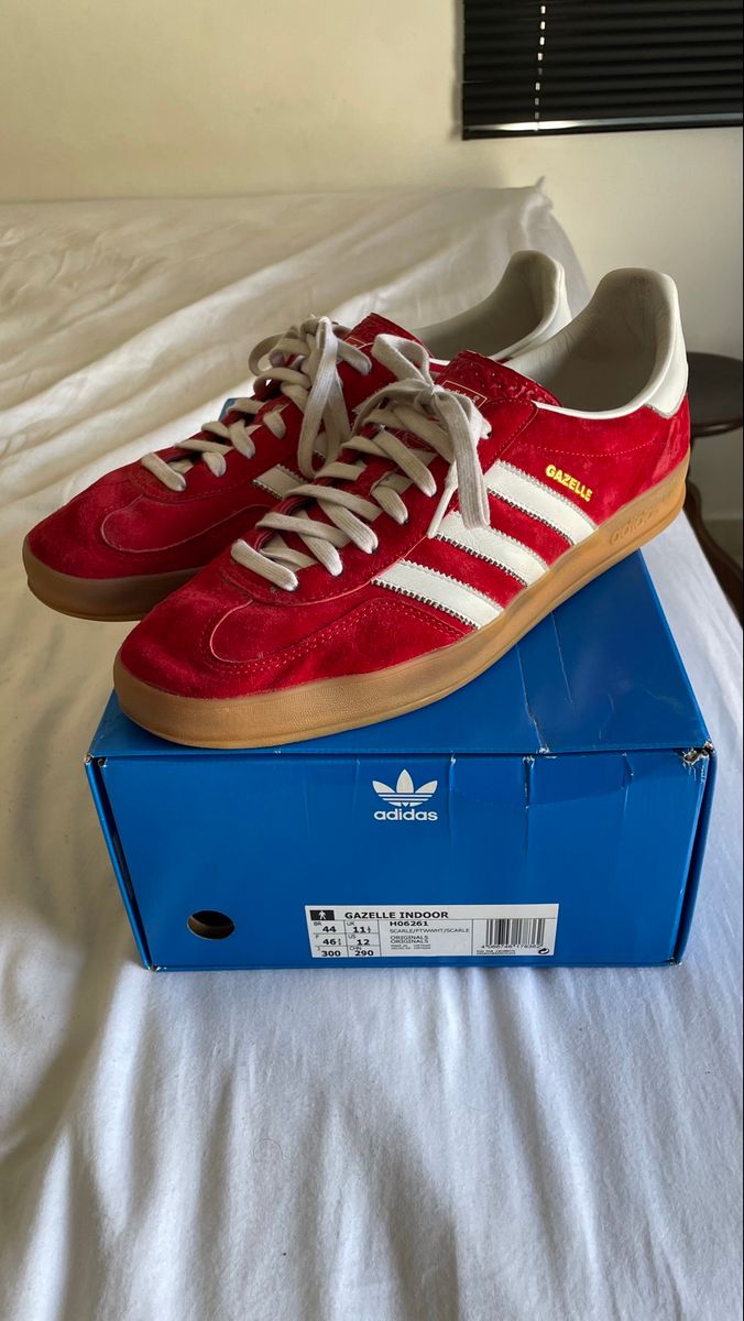 Adidas Gazelle Indoor Vermelho Og 44 T nis Masculino Adidas Usado 91969631 enjoei