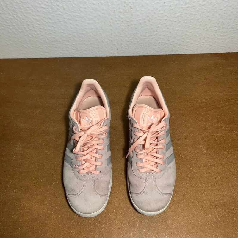 Adidas gazelle sale rosa e cinza