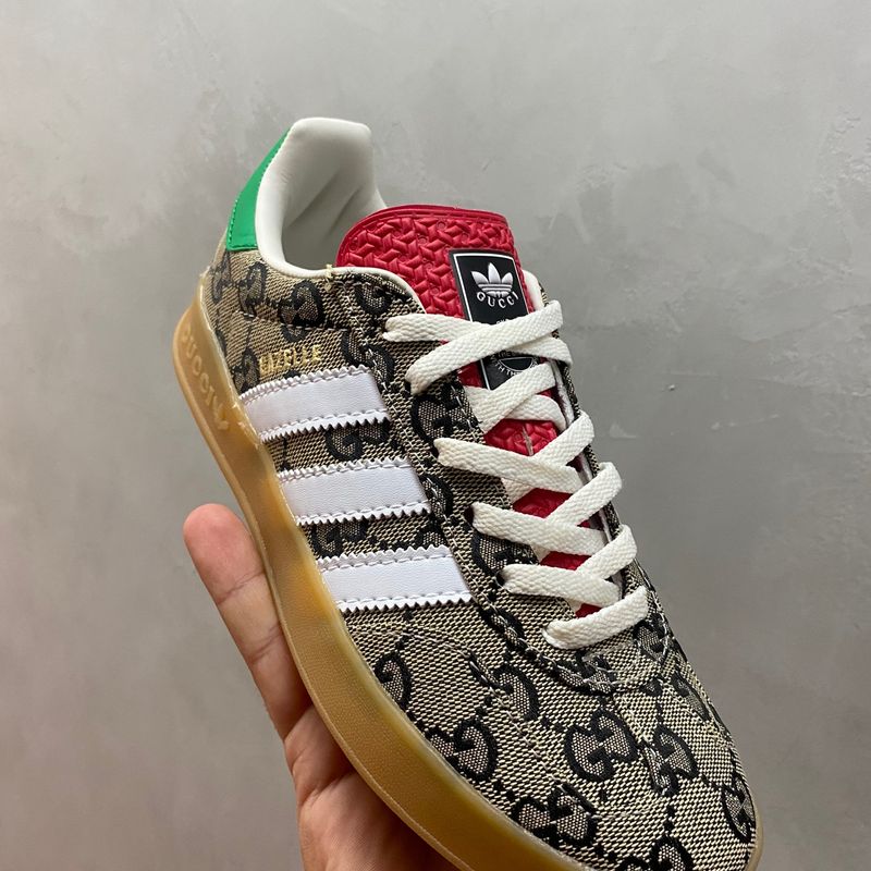 adidas gazelle silver green womens Gucci x Adidas Gazelle Beige GG Monogram