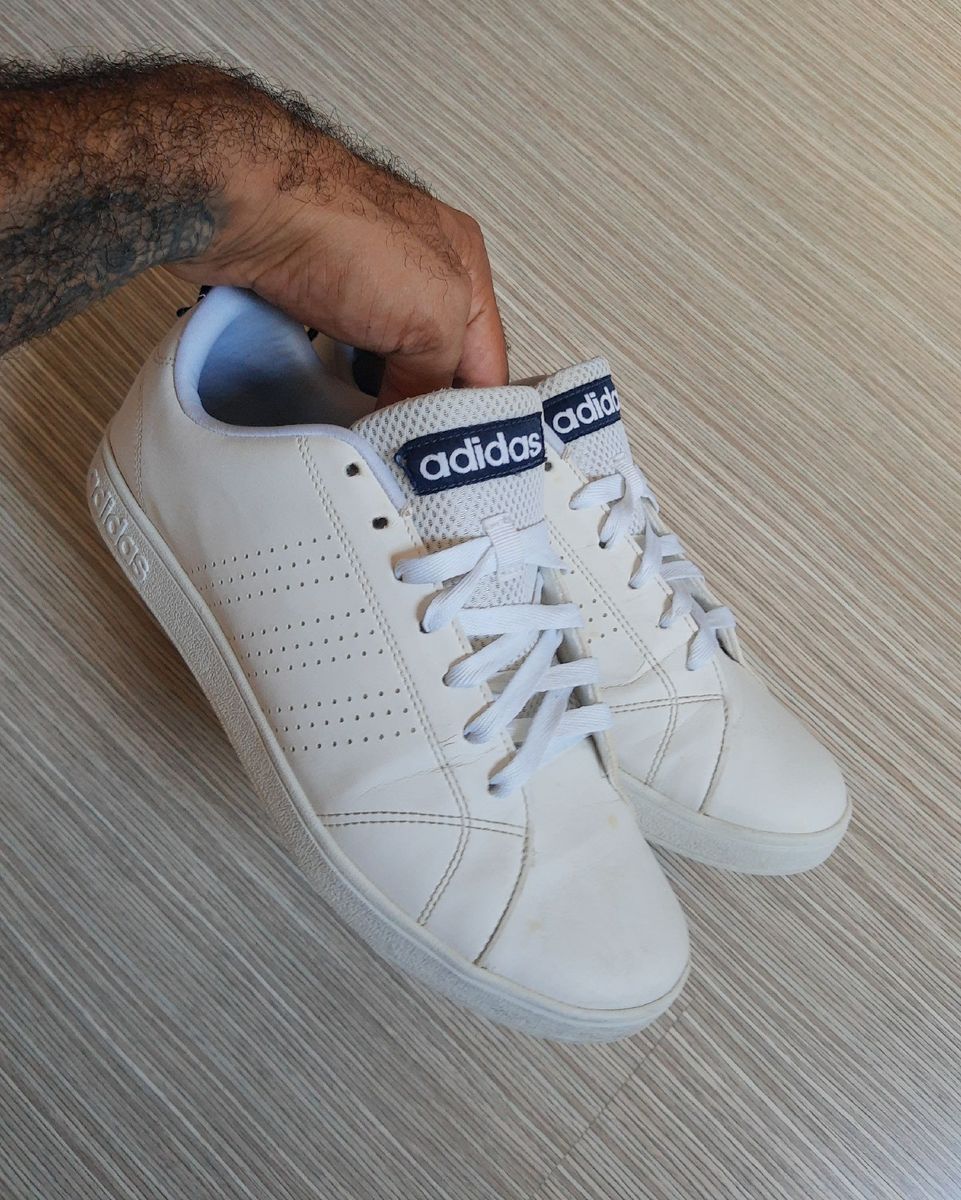 Adidas Neo 39 Couro Branco T nis Masculino Adidas Usado 53788672