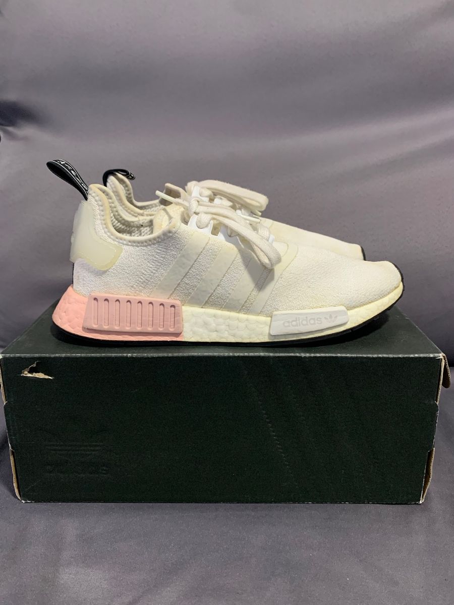 Adidas nmd r1 branco hotsell e rosa