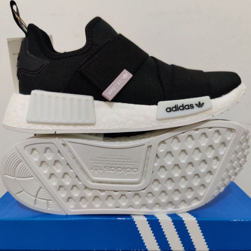 adidas gazelle silver green womens adidas NMD_R1 Strap Shoes - Women's - Cloud White / Lucid Blue