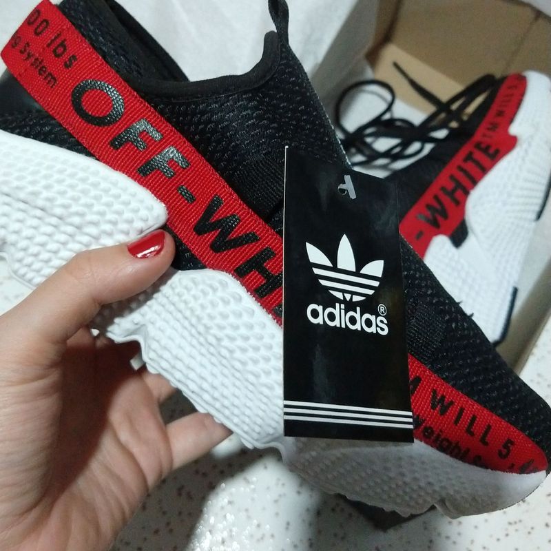 Adidas off white sales vermelho