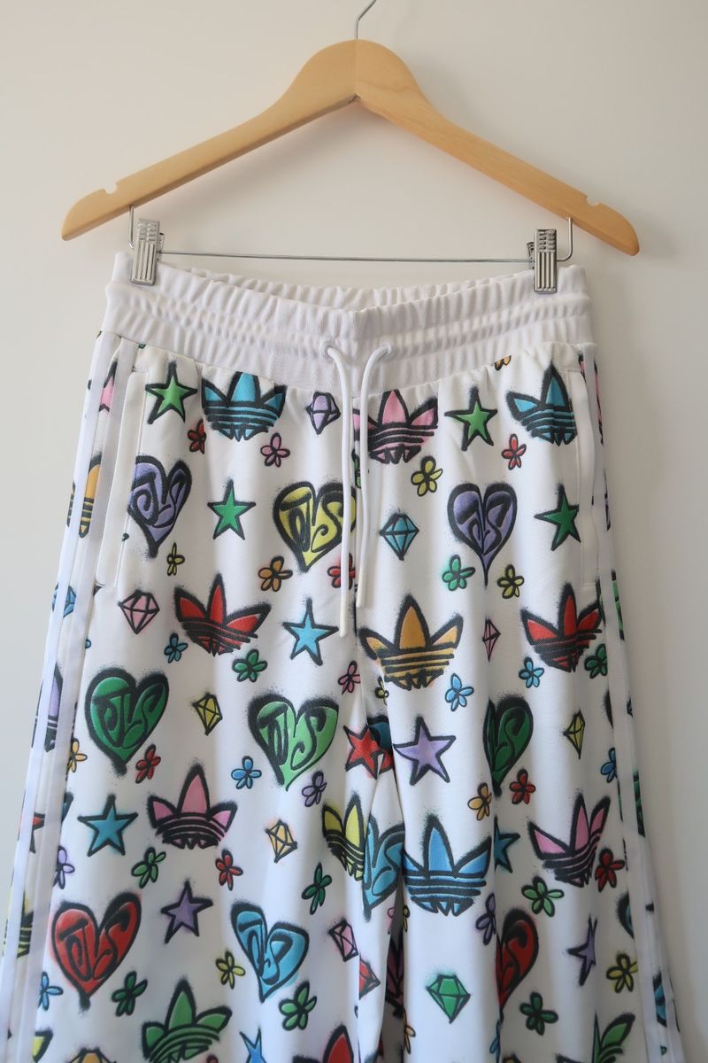 レアJeremy Scott x Adidas トラックパンツ　パッチ付き⭐︎ Adidas Originals X Jeremy Scott Monogram Wide-Leg Track Pants