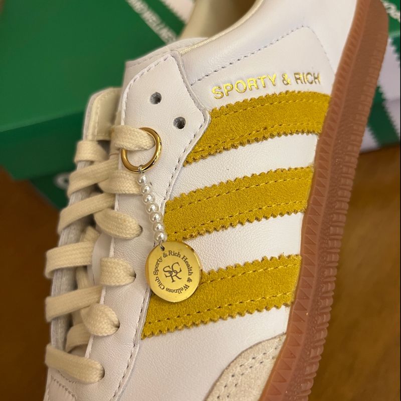 Adidas samba white sale yellow