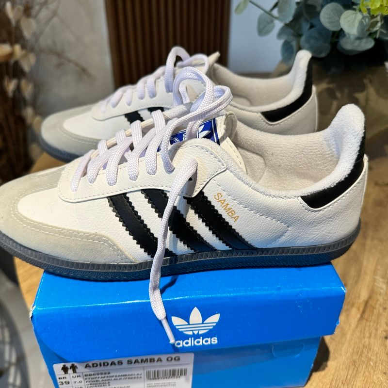 adidas gazelle silver green womens Tnis Adidas Samba OG Cream White Core Black  Prosper Sneakers