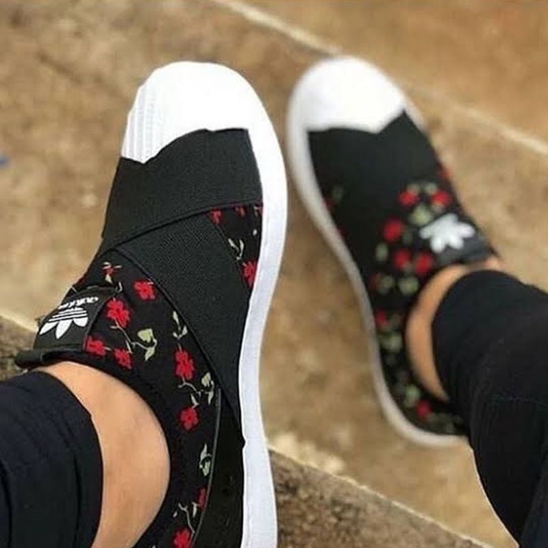 Adidas slip store on floral