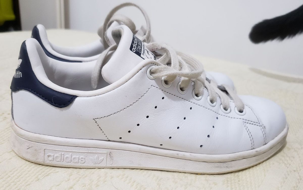 adidas stan smith branco e azul