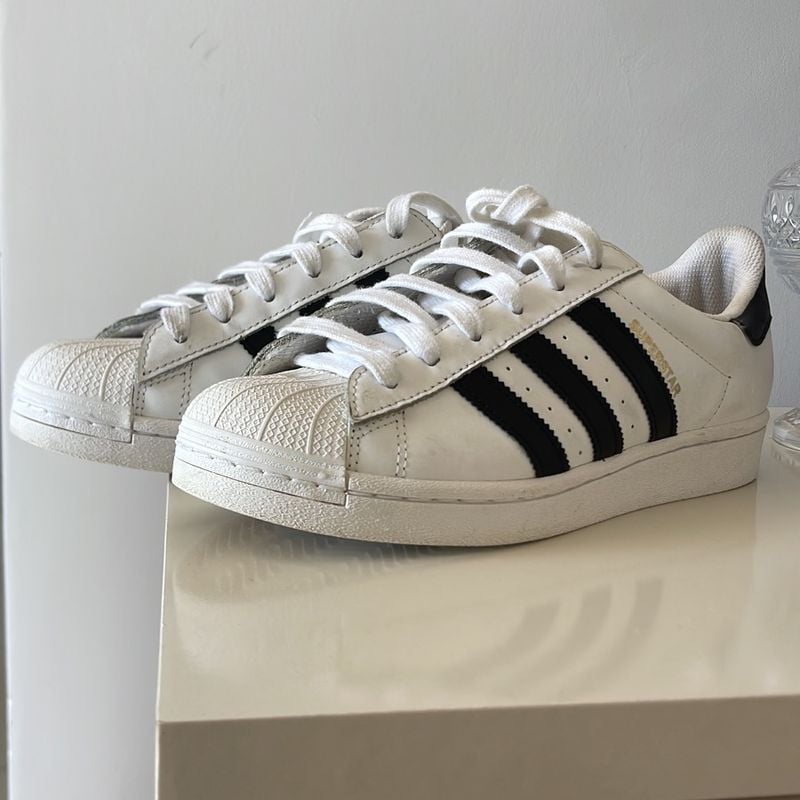 Tenis adidas Super Star Branco E Azul 35