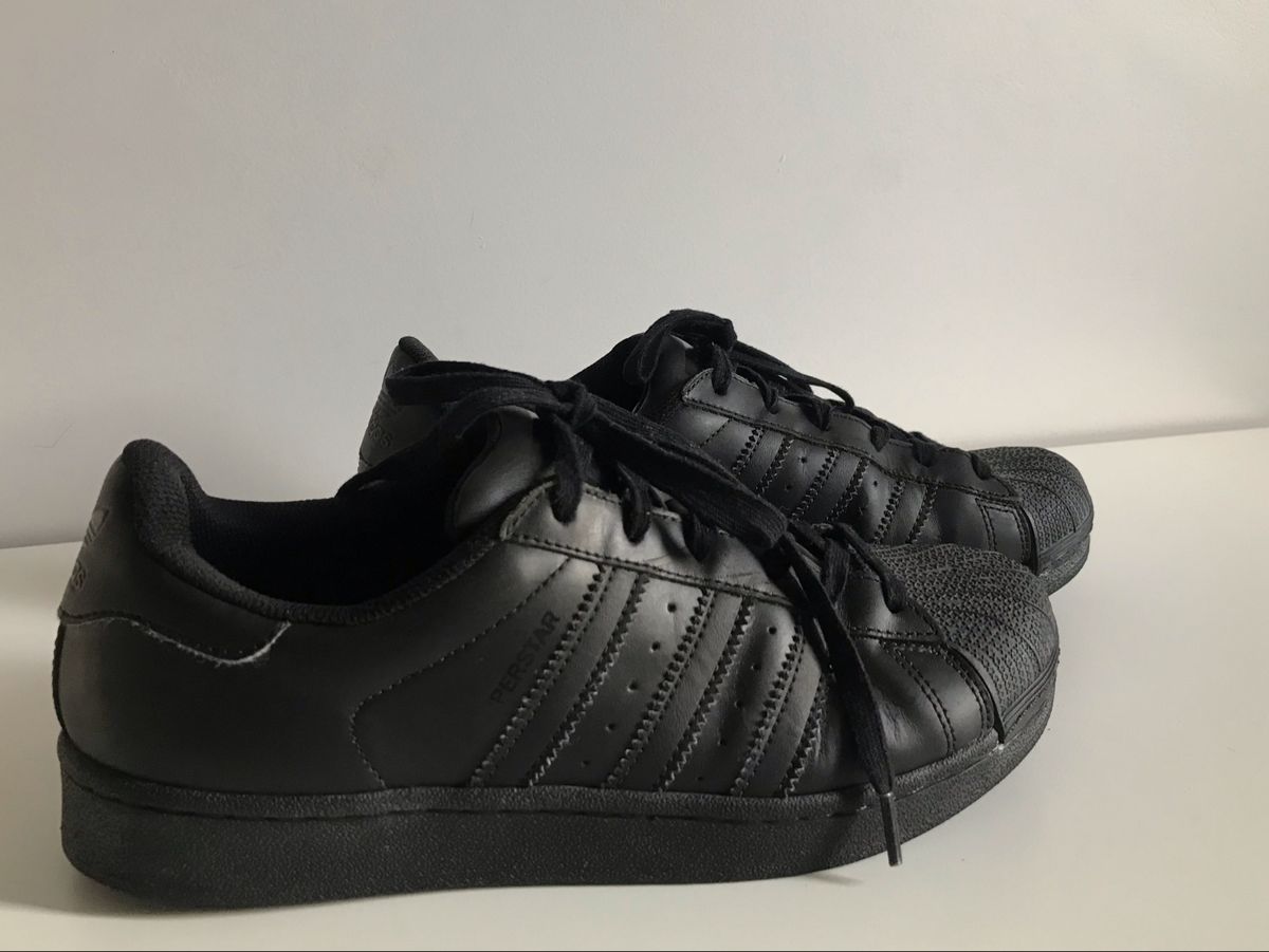 adidas super star all black