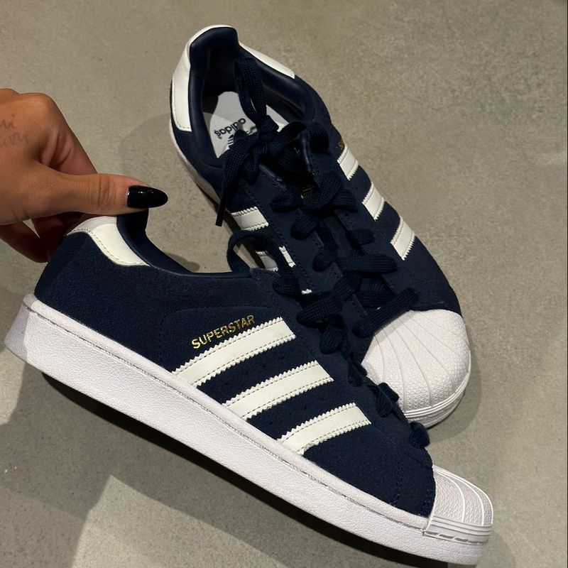 Adidas Superstar Azul Marinho de Camurca Adidas Nunca Usado 108009085 enjoei
