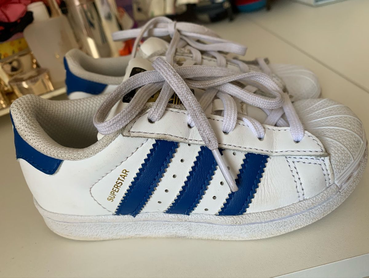 adidas superstar branco e azul