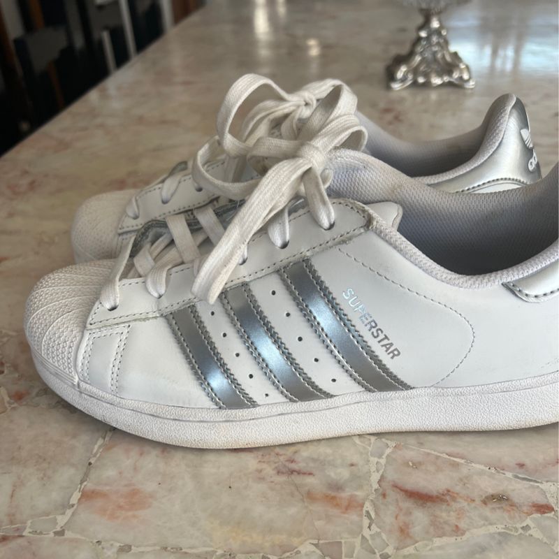 Adidas superstar prata store feminino