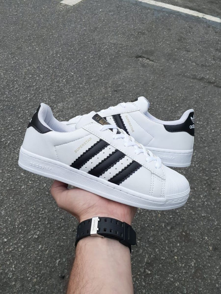 tenis adidas superstar feminino branco e preto