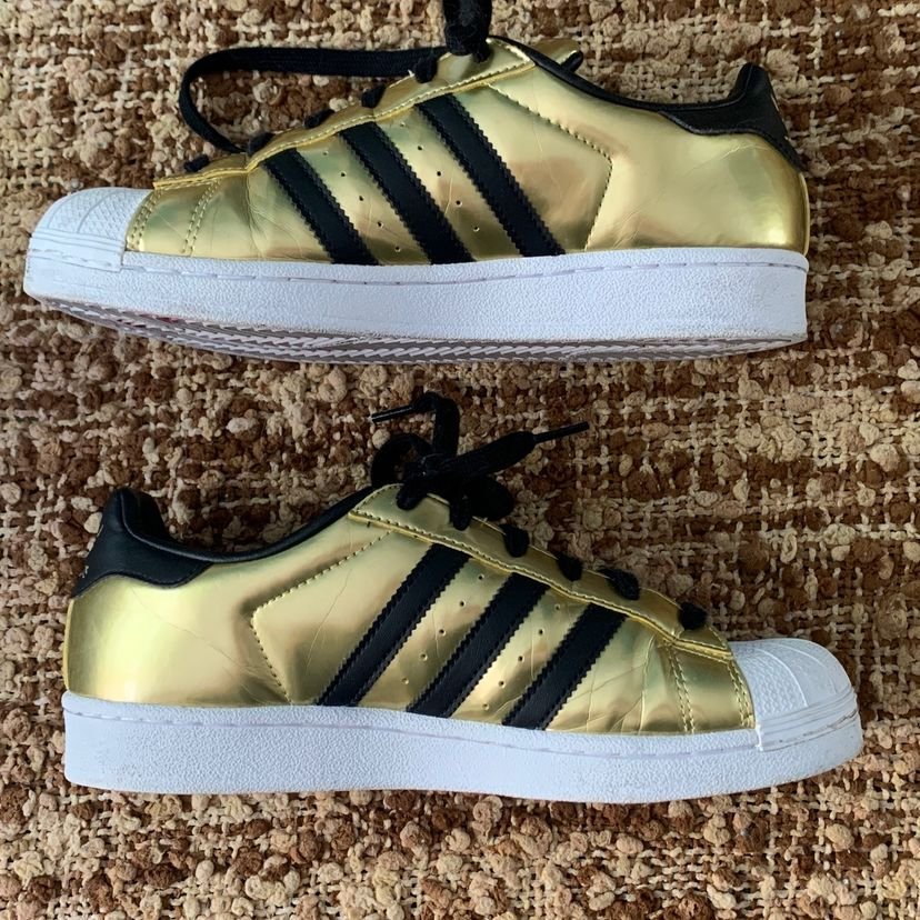 adidas superstar gold sneakers