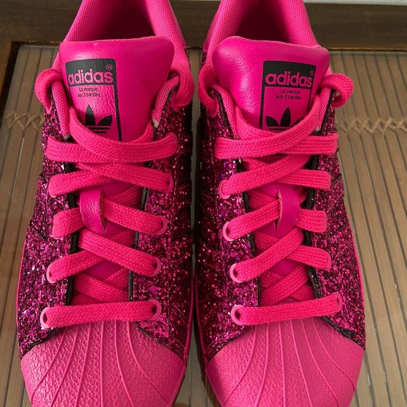 Adidas Superstar Pink Glitter Rosa Tenis Feminino Adidas Nunca Usado 40200974 enjoei