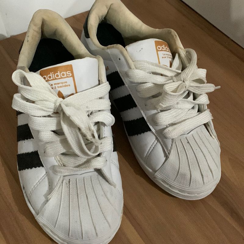 Tênis Adidas Original Super Star Preto e Branco Usado Poucas Vezes, Tênis  Feminino Adidas Usado 91668616