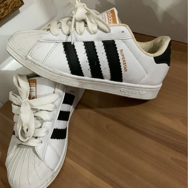 Tênis Adidas Original Super Star Preto e Branco Usado Poucas Vezes, Tênis  Feminino Adidas Usado 91668616