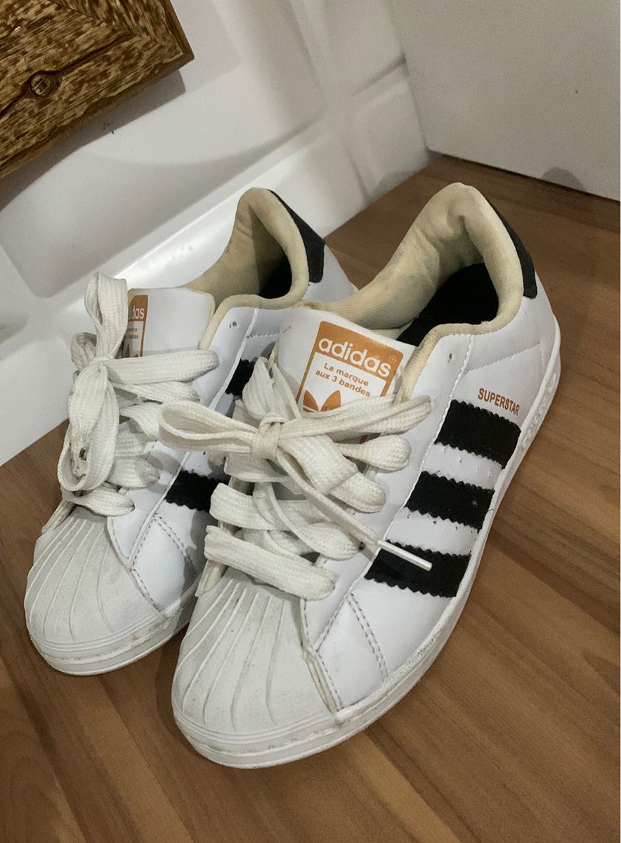 Tênis Adidas Original Super Star Preto e Branco Usado Poucas Vezes, Tênis  Feminino Adidas Usado 91668616