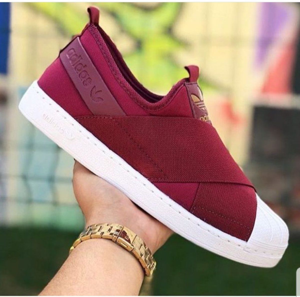 adidas slip on bordo