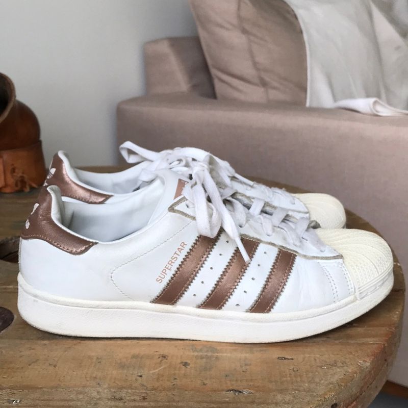 Adidas Superstars Rose Gold T nis Feminino Adidas Usado 91493646 enjoei