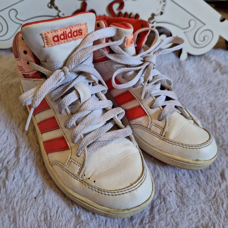 Adidas Tenis Couro Original Cano Alto Kids Menina 31 Calçado