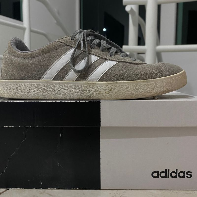 Adidas vl court 2.0 hot sale cinza