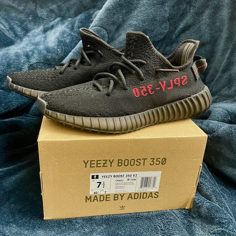 Black and red orders yeezy 350 v2