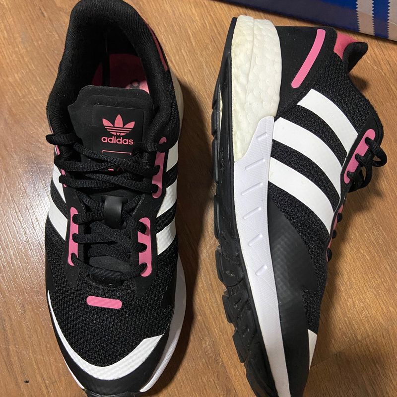 Adidas Zx Boost Preto/Rosa/Branco | Adidas Usado 92283647 | enjoei
