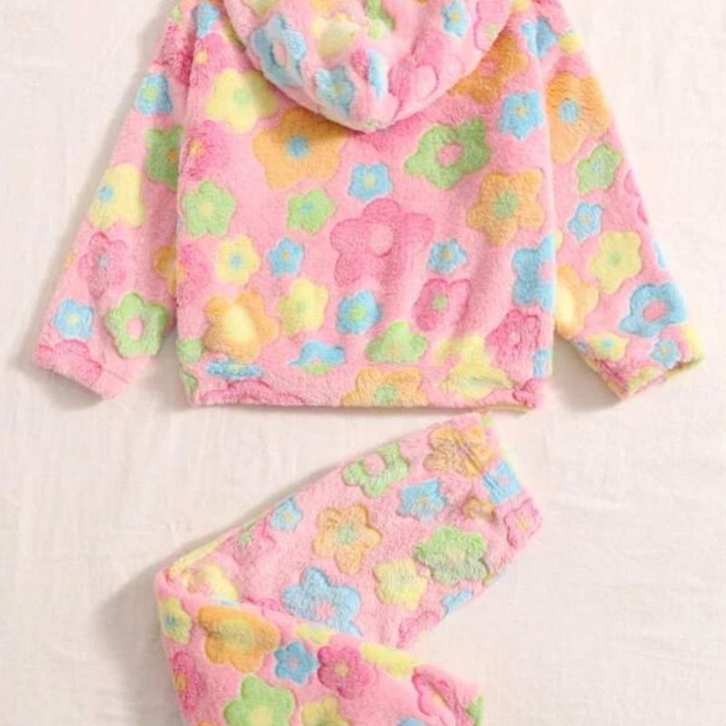 Agasalhada e Florida - Conjunto  Roupa Infantil para Menina Shein