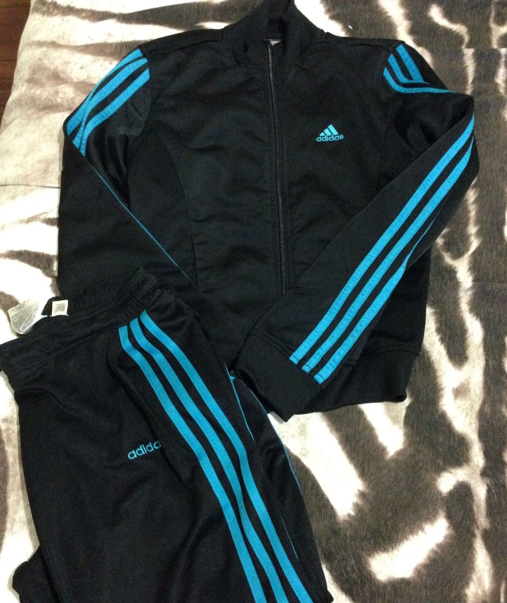jaqueta adidas azul e laranja