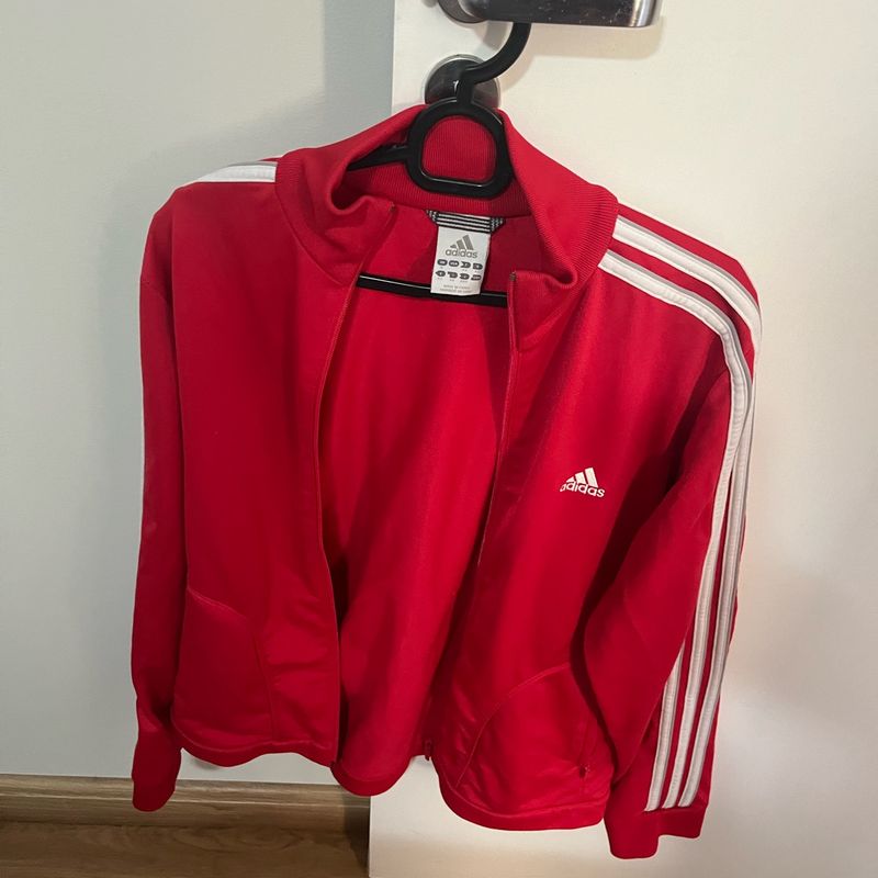 Agasalho Adidas Original Vermelho Tamanho G Veste 40/42 Feminino Casaco  Feminino Agasalho Usado 103905166 enjoei