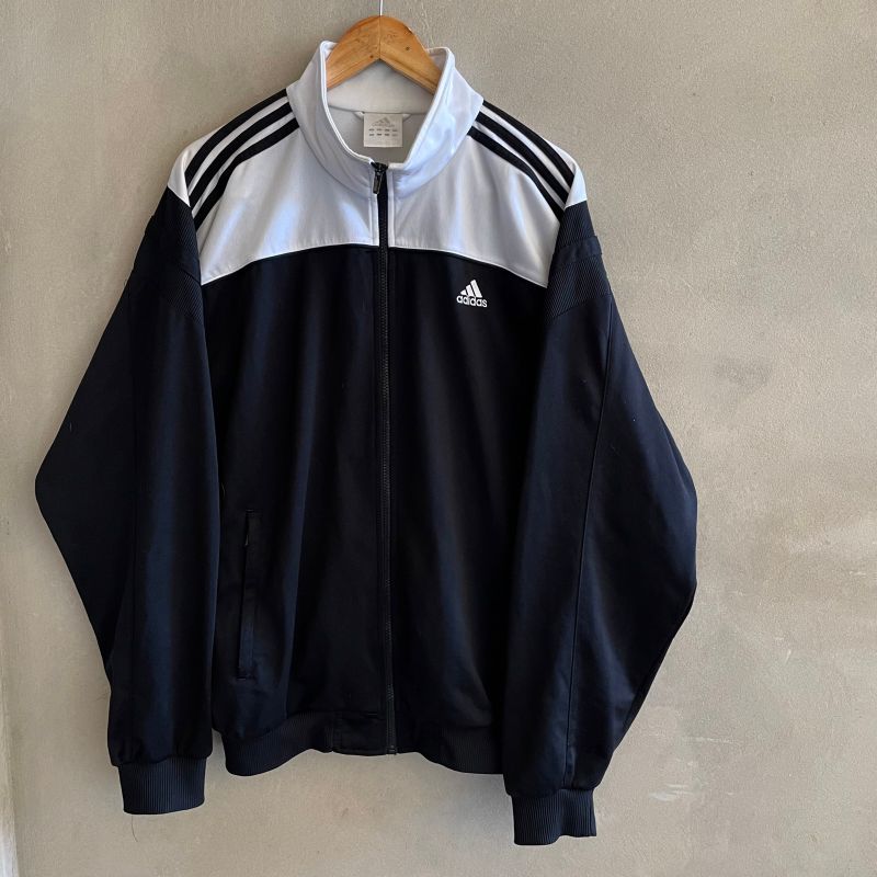 Agasalho Adidas Preto e Branco Listras Original Roupa