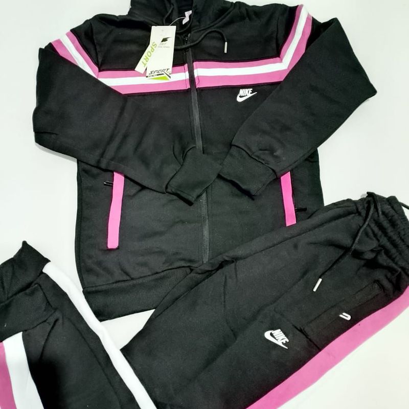 Conjunto Agasalho Nike Feminino Moletom Moletom Canguru Jaqueta