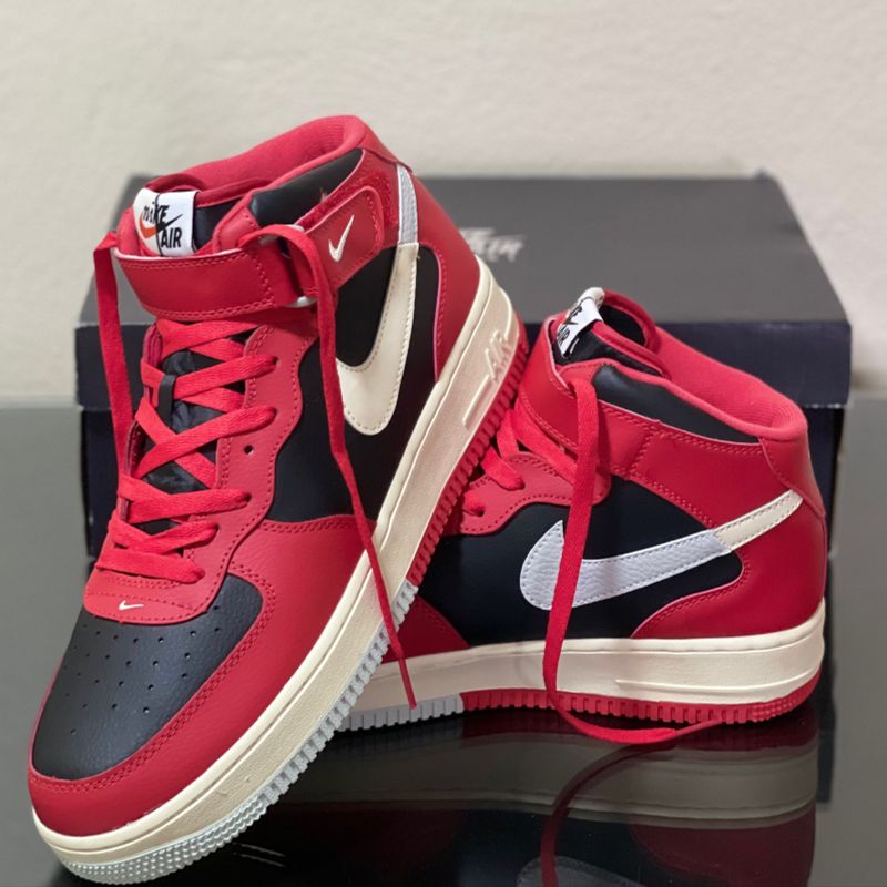 Air Force 1 Mid Split Black Red N 43br 11us | Nike Nunca Usado