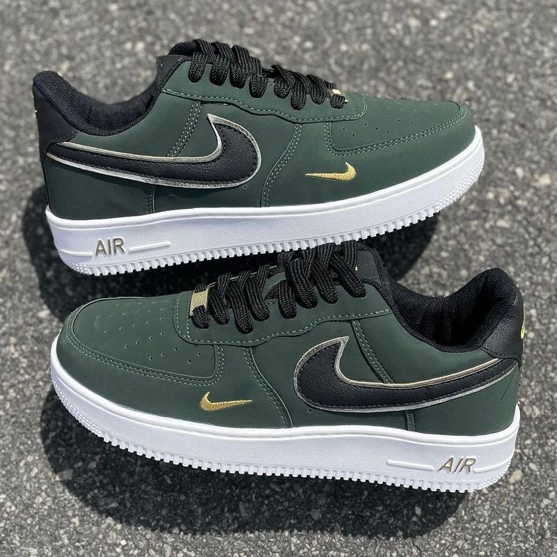 Nike air force one verde militar best sale