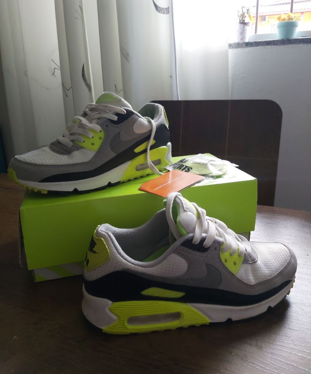 Air Max 90 Verde Neon Nike T nis Feminino Nike Usado 71236117 enjoei