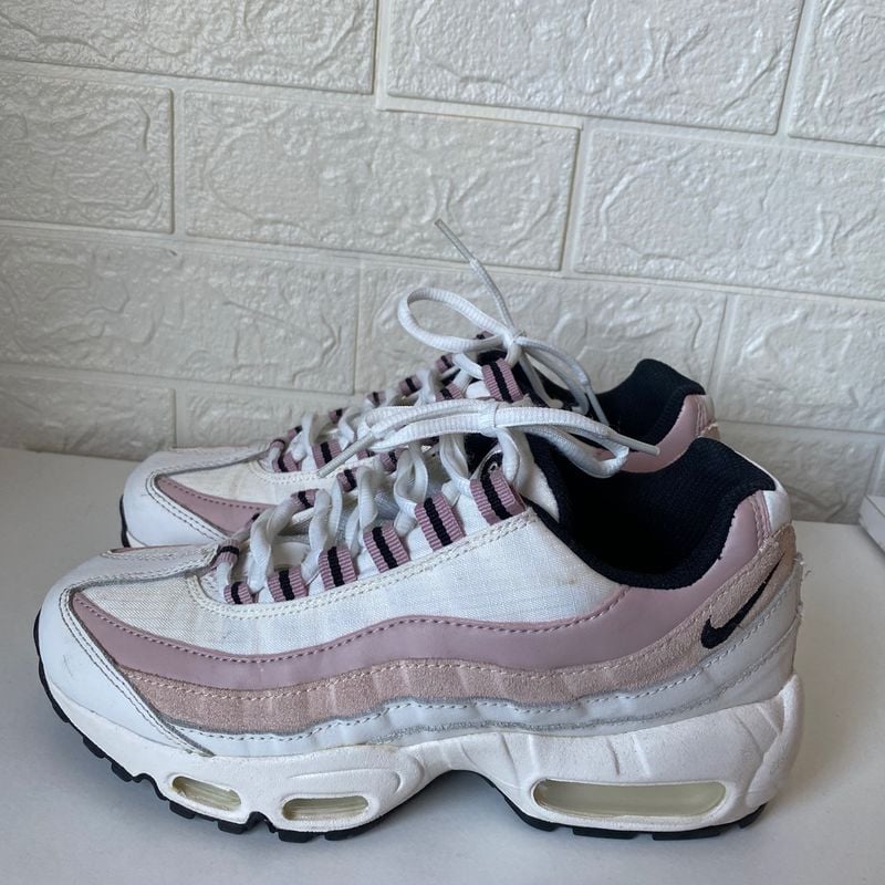 Air Max 95 Feminino Branco e Rosa Nike Usado 86640093 enjoei