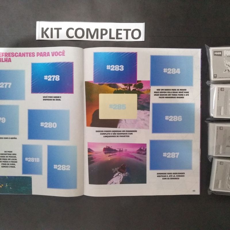 Kit Game Album Fortnite Panini Oficial + 180 Figurinhas