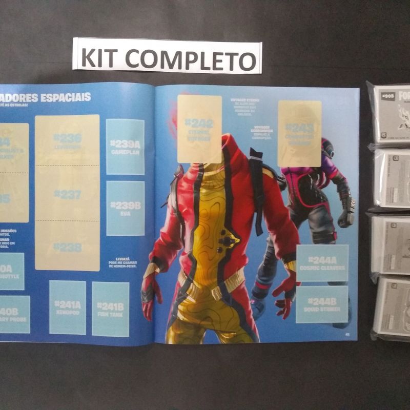 Kit Game Album Fortnite Panini Oficial + 180 Figurinhas