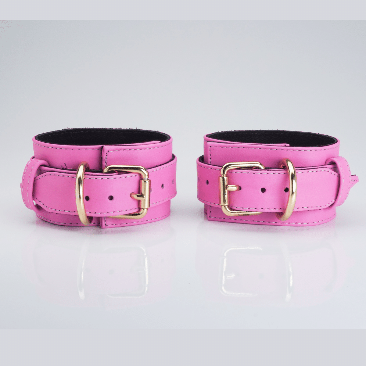 Algemas em Couro Legítimo Rosa Sexy Bdsm Bondage Eróticas Sensual 50 ...