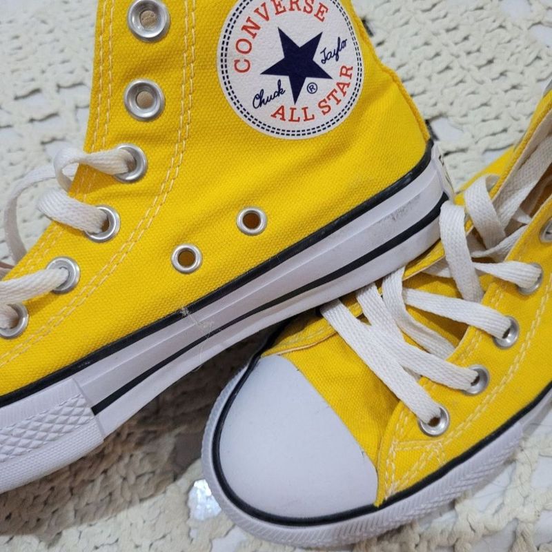 All star amarelo hot sale cano alto 35