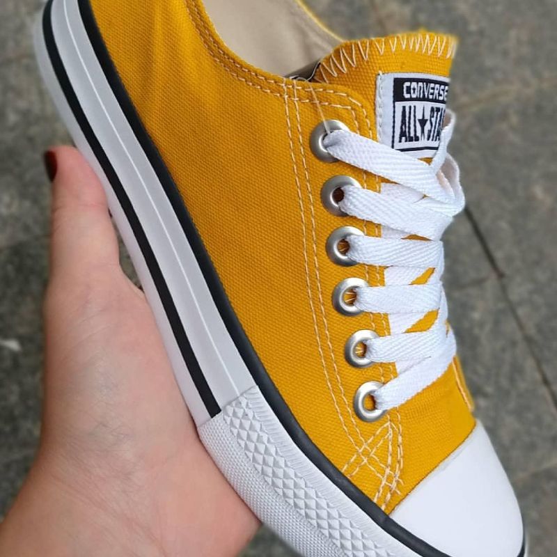 All star amarelo store mostarda cano baixo