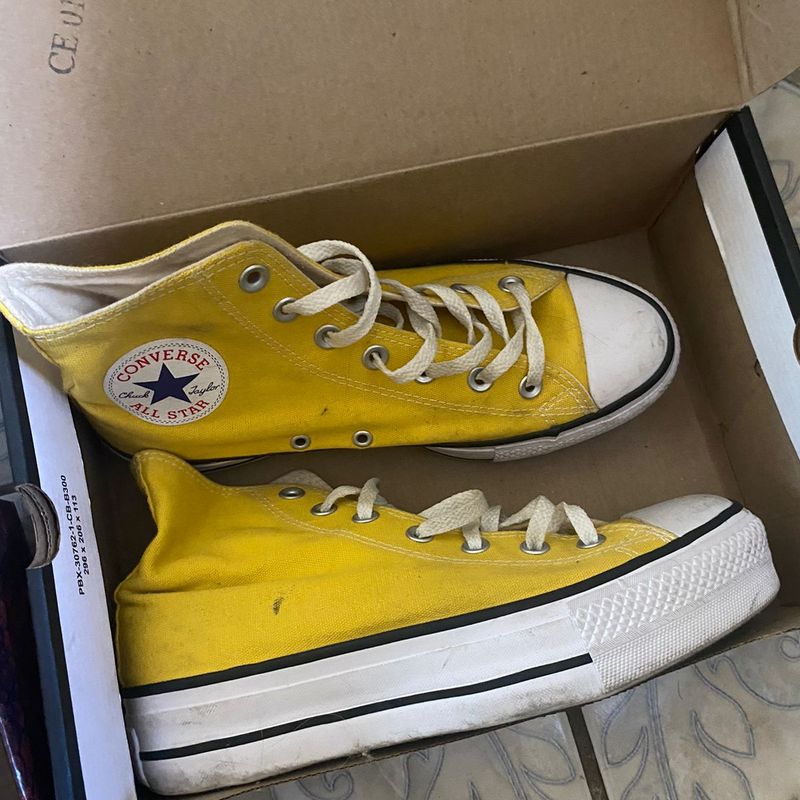 All star hot sale amarelo plataforma