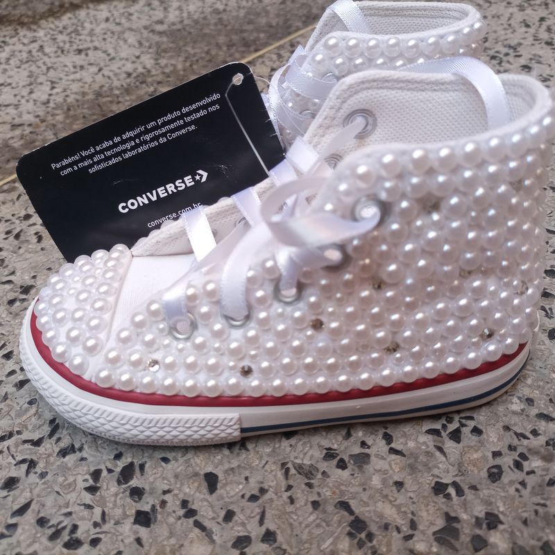 Tênis All Star Original Com Pérolas e Strass