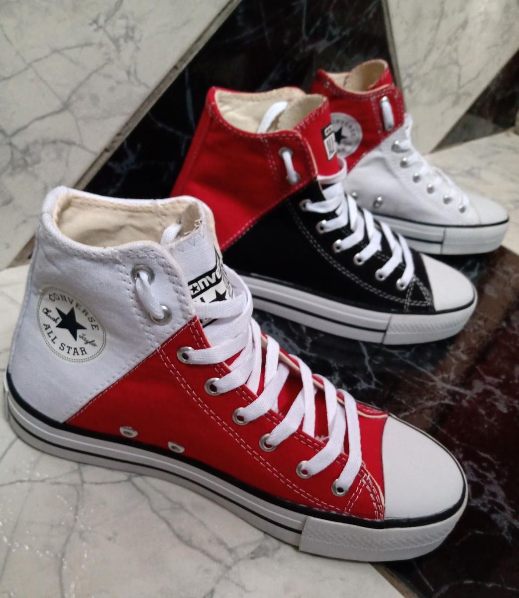 all star preto com vermelho